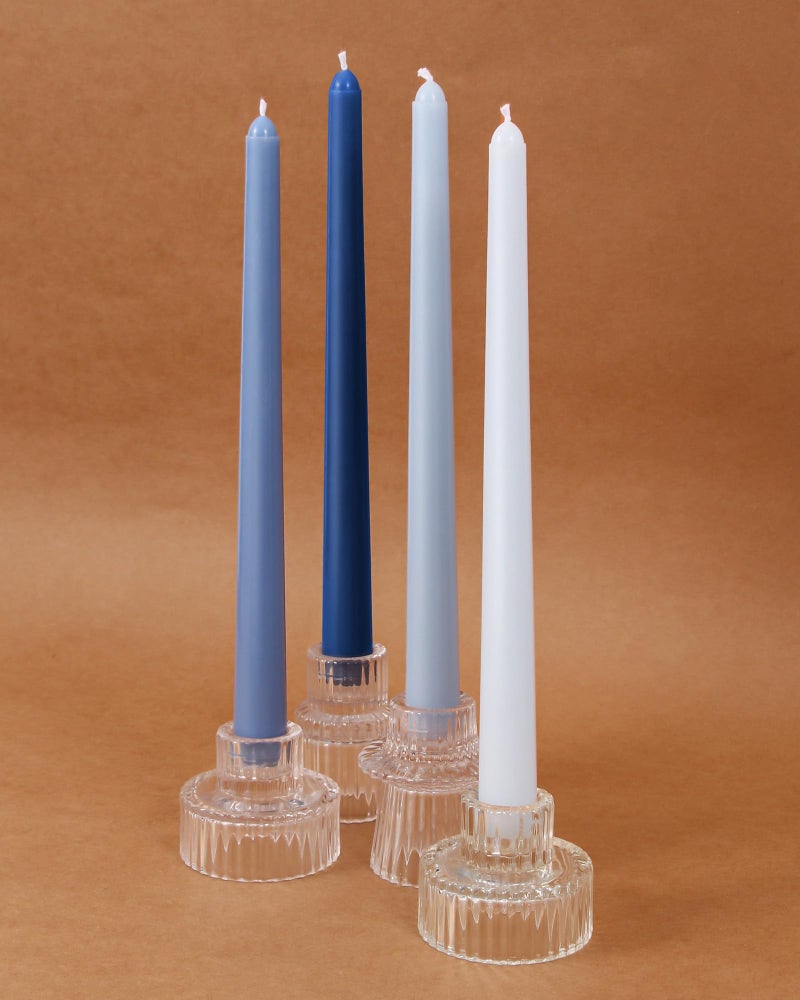 Viyffo 10 Inch Taper Candles Blue Set of 12 Unscented  Dripless  Smokeless Long Tall Tapered Candlesticks Wedding Home Decor Dinner-Natural Color Series - Image 4